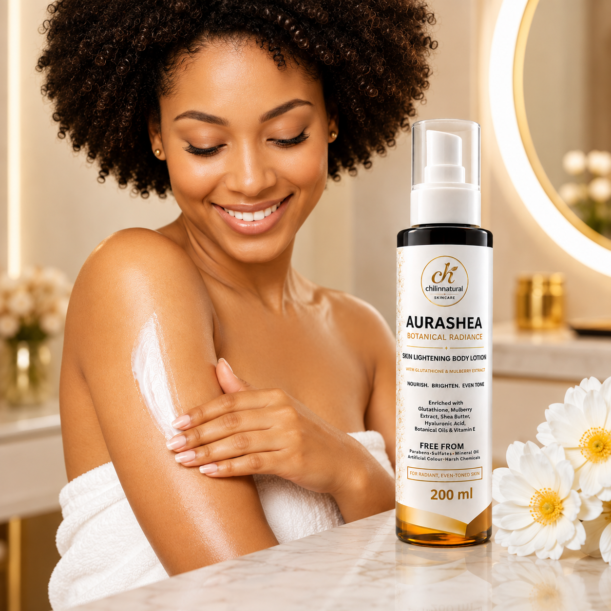 Aurashea Botanical Radiance Skin Lightening Body Lotion - Image 2