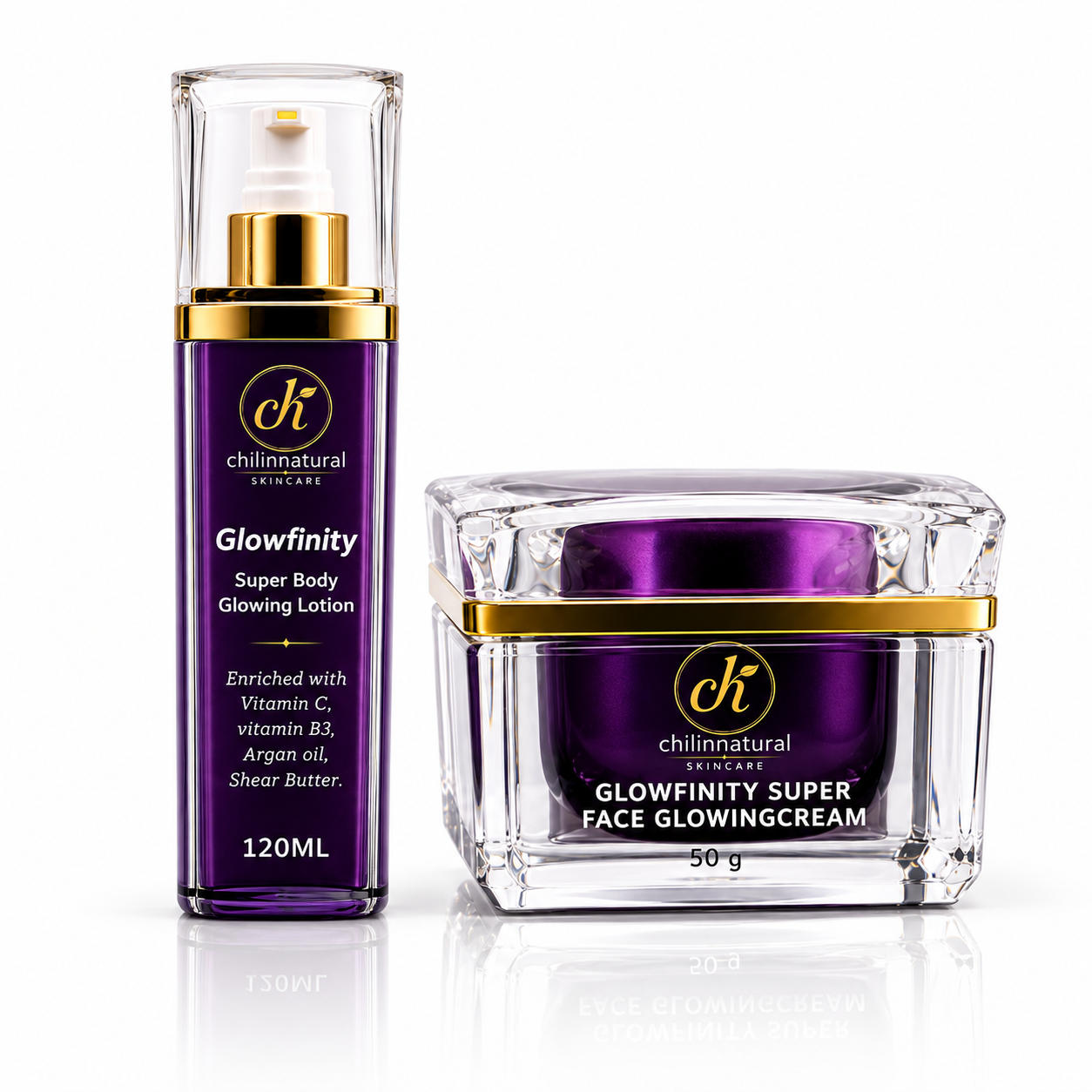 Glowfinite Lotion & Face Cream Set Complete Glow. Deep Hydration. Radiant-Looking Skin. - Image 3